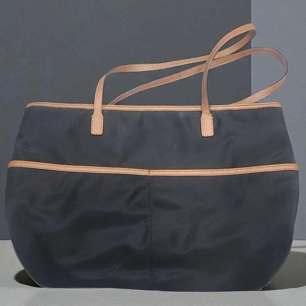 Michael Kors Black Nylon Shopper Tote – Vegan Leather Trim - Picture 4 of 10